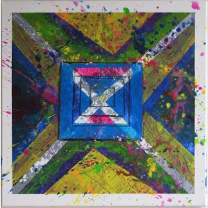 Keilrahmen 60x60cm.
Titel: Abstrakt ohne Titel.